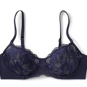 True & Co. Soft Lace Unlined Balconette Bra